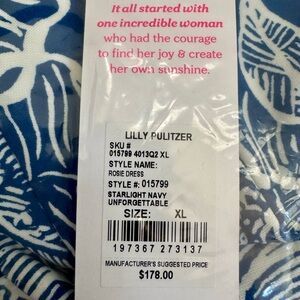 NWT Lilly Pulitzer ROSIE DRESS “Starlight Navy Unforgettable” MSRP $178 NWT XL